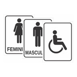 Kit Placas Indicativa Banheiro Feminino Masculino