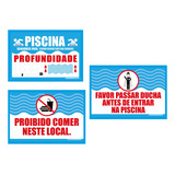 Kit Placas Piscina Chácara Pousada Condomínio Sítio Clube 