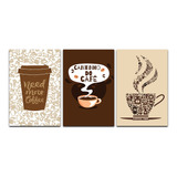 Kit Placas Quadros Decorativos 3 Pçs 20x30 Cantinho Do Café