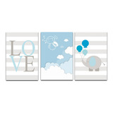 Kit Placas Quadros Decorativos 3 Pçs 20x30 Infantil Menino