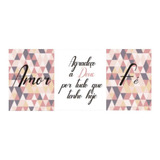 Kit Placas Quadros Decorativos Amor E Fé Mdf 30x40cm 3 Pçs