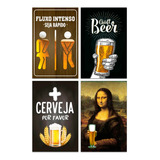 Kit Placas Quadros Decorativos Cerveja Frases