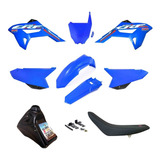 Kit Plástico Adaptável Tanque Banco Biker R1de Crf 230 Azul