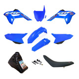 Kit Plástico Adaptável Tanque Banco Biker R1de Crf 230 Azul