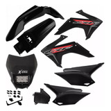 Kit Plástico Protork Crf 230 08-2018 Preto + Farol Led