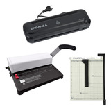 Kit Plastificadora + Encadernadora + Guilhotina 10 Folhas