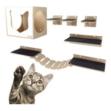 Kit Play Gatos Nekocat Nicho Prat Steps Carpete Ponte 08 Pcs