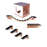 Kit Play Nicho Gatos 7 Pcs Toca, Escadas Mdf 12 Mm - Branca