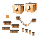 Kit Playground 11 Pçs P/ Gato Prateleiras Degraus Nicho Mdf