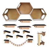 Kit Playground Para Gato Toca Nicho Arranhador Prateleira