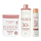 Kit Pó Platinum Premium Azul+ Ox 30v + Blond Plex Veggue