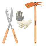 Kit Poda Jardinagem Tesourao Enxadinha 2pçs Tramontina+luva
