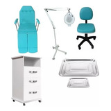 Kit Podologia Maca Mocho Exaustor Carrinho Armário Brinde