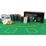 Kit Poker 200 Fichas 2 Baralho Botão D. Pano Verde Lata