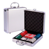 Kit Poker Com 100 Fichas Com Maleta Profissional