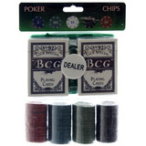 Kit Poker Contendo 2 Baralhos E 100 Fichas 1 Pano De Jogo