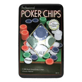 Kit Poker Profissional Em Lata 100 Fichas Poker Chips