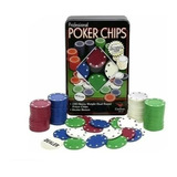 Kit Poker Profissional Em Lata 100 Fichas Poker Chips
