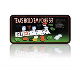 Kit Poker Profissional Em Lata 200 Fichas Texas Hold'em Set