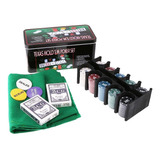 Kit Poker Profissional Em Lata 200 Fichas Texas Hold'em Set