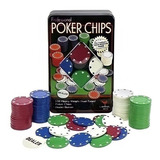 Kit Poker Profissional Luxo Em Lata Com 100 Fichas E Dealer