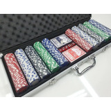 Kit Poker Profissional Maleta 500 Fichas Não Numeradas