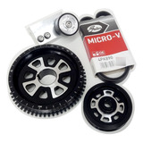 Kit Polia Poly V Para Vw Ar Fusca Com Roda Fônica Mod. 914
