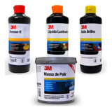 Kit Polimento 3m Massa + Finesse-it + Lustrador +auto Brilho