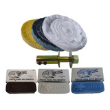 Kit Polimento 7pç Esmeril Politriz Inox Moto Massa Roda 6pol