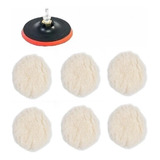 Kit Polimento Adaptador Disco 125mm Furadeira C/6 Boinas Lã