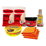 Kit Polimento Automotivo Massa + Ceras + Estopas E Flanela