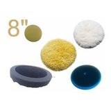 Kit Polimento Boinas De Lã E Espuma 8 Polegadas Com Velcro
