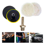 Kit Polimento C/1 Boinas Lã Adaptador Disco 125mm Furadeira
