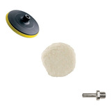 Kit Polimento C/1 Boinas Lã Adaptador Disco 125mm Furadeira