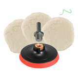 Kit Polimento Com Disco De Borracha Velcro+ 3 Boina De Lã 5 