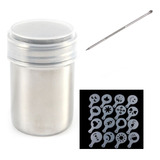 Kit Polvilhador De Café + 16 Moldes Stencil Barista +agulha 