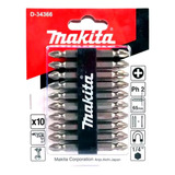 Kit Ponteira 10 Bits Ph2 Makita Magnetico D-34366 Original