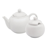 Kit Porcelana Bule 500 Ml + Açucareiro 350 Ml Branco Louça