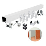 Kit Porta Correr 2 Roldanas Trilho Branco 2 Mt Oferta R3399