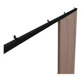 Kit Porta Correr Ate 100cm Trilho Preto 2mt Com Acabamentos