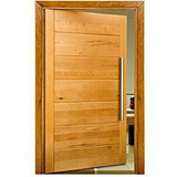 Kit Porta De Madeira Maciça Tauari 214x87 Com Puxador