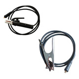 Kit Porta Eletrodo Grampo Terra 300a Cabo Solda Engate 9mm