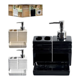 Kit Porta Sabonete Liquido 250ml +saboneteira + Porta Escova