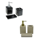 Kit Porta Sabonete Liquido +saboneteira + Porta Escova