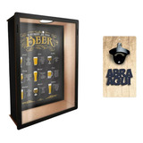 Kit Porta Tampinhas + Abridor Cerveja Parede Decoração Mdf
