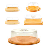 Kit Pote Bambu Boleira Porta Frios Queijo Manteiga Frutas 