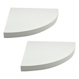 Kit Prateleira De Canto Quina 15 Cm Branca Curva Madeira Mdf