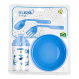 Kit Pratinho Infantil Bebê Prato Com Ventosa Talheres E Copo