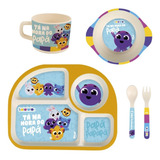 Kit Pratinho Infantil Bolofofos 5 Peças Prato Para Bebê