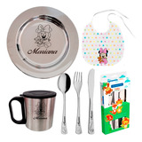 Kit Prato Caneca Talheres Inox Infantil